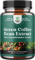 Green Coffee Bean Extract for Metabolism Support - Green Coffee Beans Chlorogenic Acid Supplement for Body Weight Maintenance & Diet Support - Herbal Capsules for Energy and Immune Help - 60 Count