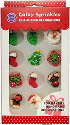 Homankit Edible Candy Santa Claus Christmas Tree Christmas Stocking Reindeer Dessert Sprinkles Party Cookie DIY Cake Cupcake Topper Icing Frosting Decoration Christmas Supplies