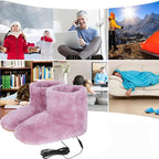 Haozaikeji USB Heated Slippers Electric Foot Warmer Heated Boots Warm House Shoes for Women Men