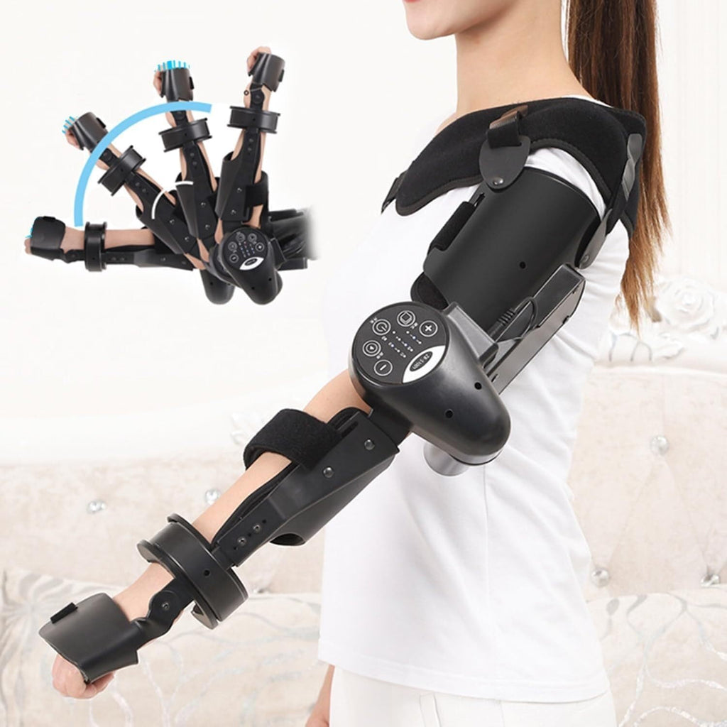 Elbow Joint Recovery Device, Stroke Rehabilitation arm Elbow Protector, Hemiplegia Robot Training Device, hinged Elbow Support arm Exerciser with Remote Control and Intelligent Timing(Right)