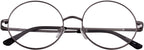 Agstum Retro Round Metal Non-Prescription Eyeglasses Frame with Spring HInge Clear Lens