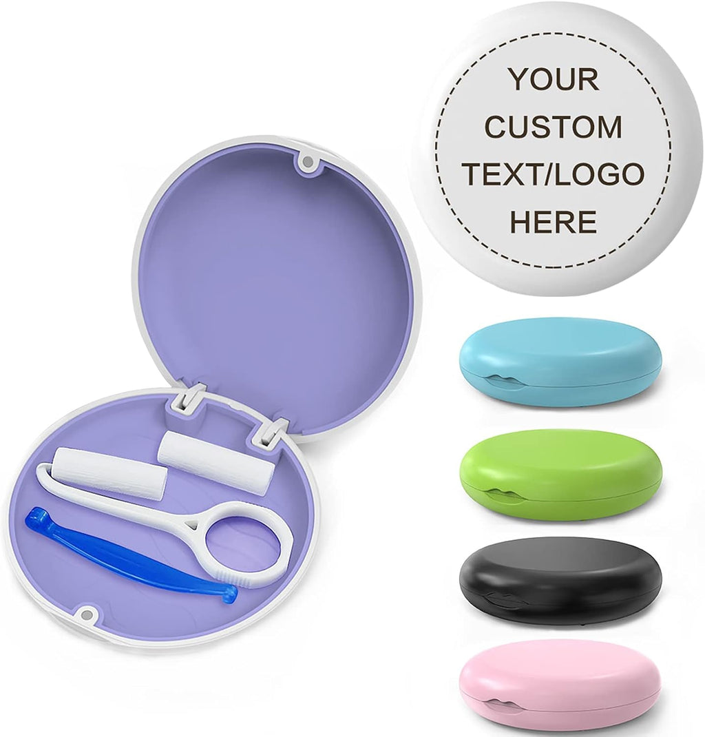 Aligner and Retainer Case, 50PCS Custom Personalized Logo Orthodontic Aligner Retainer Case Customized Mouthguard Protective Cases with Any Image Logo and Text for Gift Business Logos
