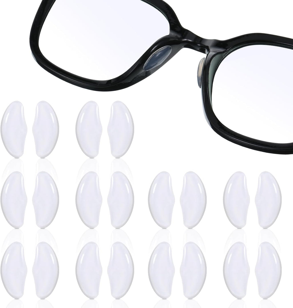 10 Pairs Eyeglass Nose Pads for Glasses Anti-Slip Stick On Silicone Cushions Soft Comfortable Replacement Adhesive Nosepads Reduce Pressure Prevent Slipping for Sunglasses Reading Glass Plastic Frames