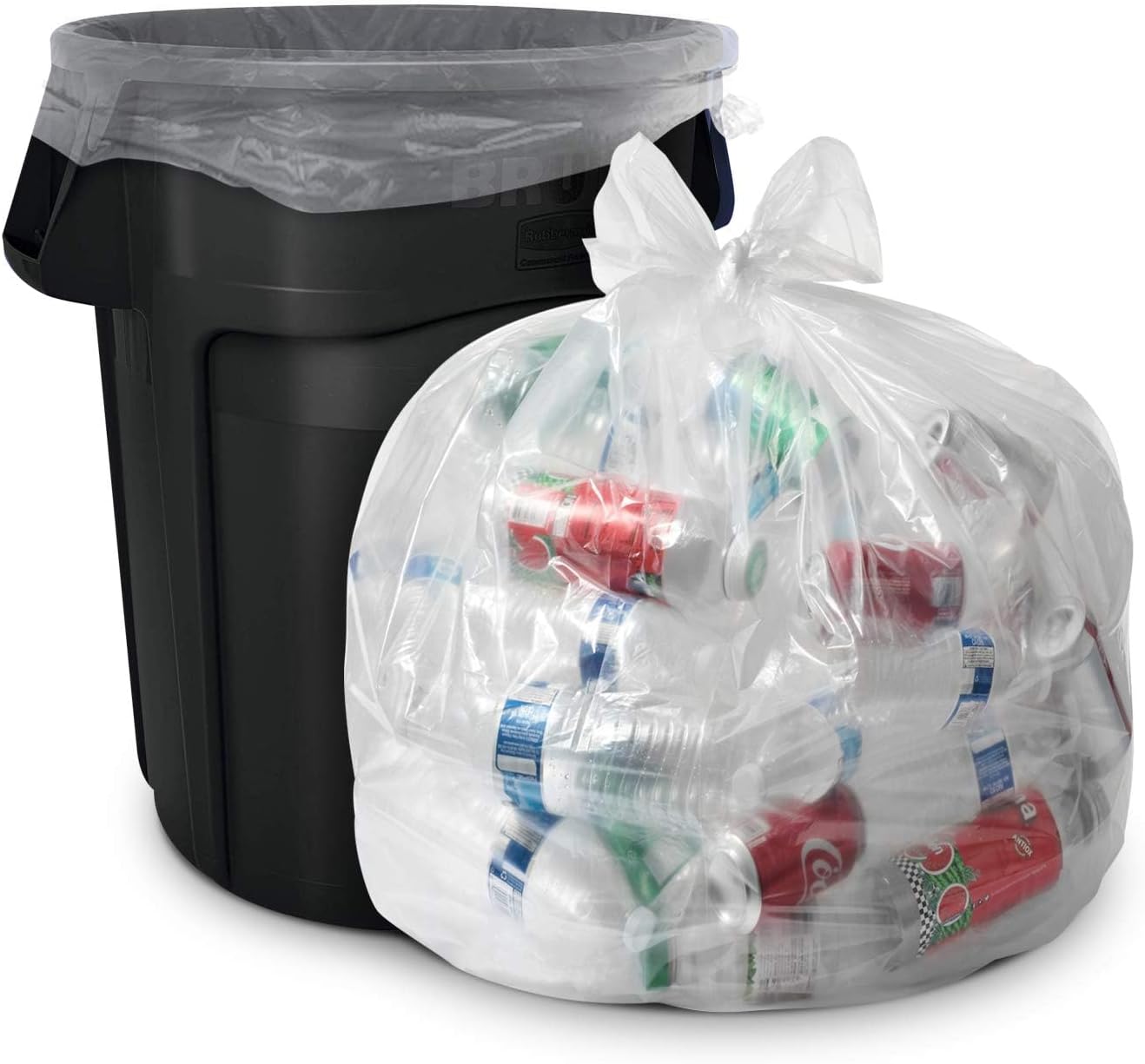 60 Gallon Clear Trash Bags - (Huge 100 Pack) - 38" x 58" - 1.5 MIL (Equivalent) - CSR Series - Heavy Duty Industrial Liners Clear Garbage Bags for Recycling, Contractors, Storage, Outdoor