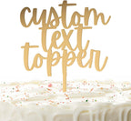 Simple & Sentimental Custom Name Cake Topper | Personalized Acrylic Wedding Cake Topper - Gold, 1 Count