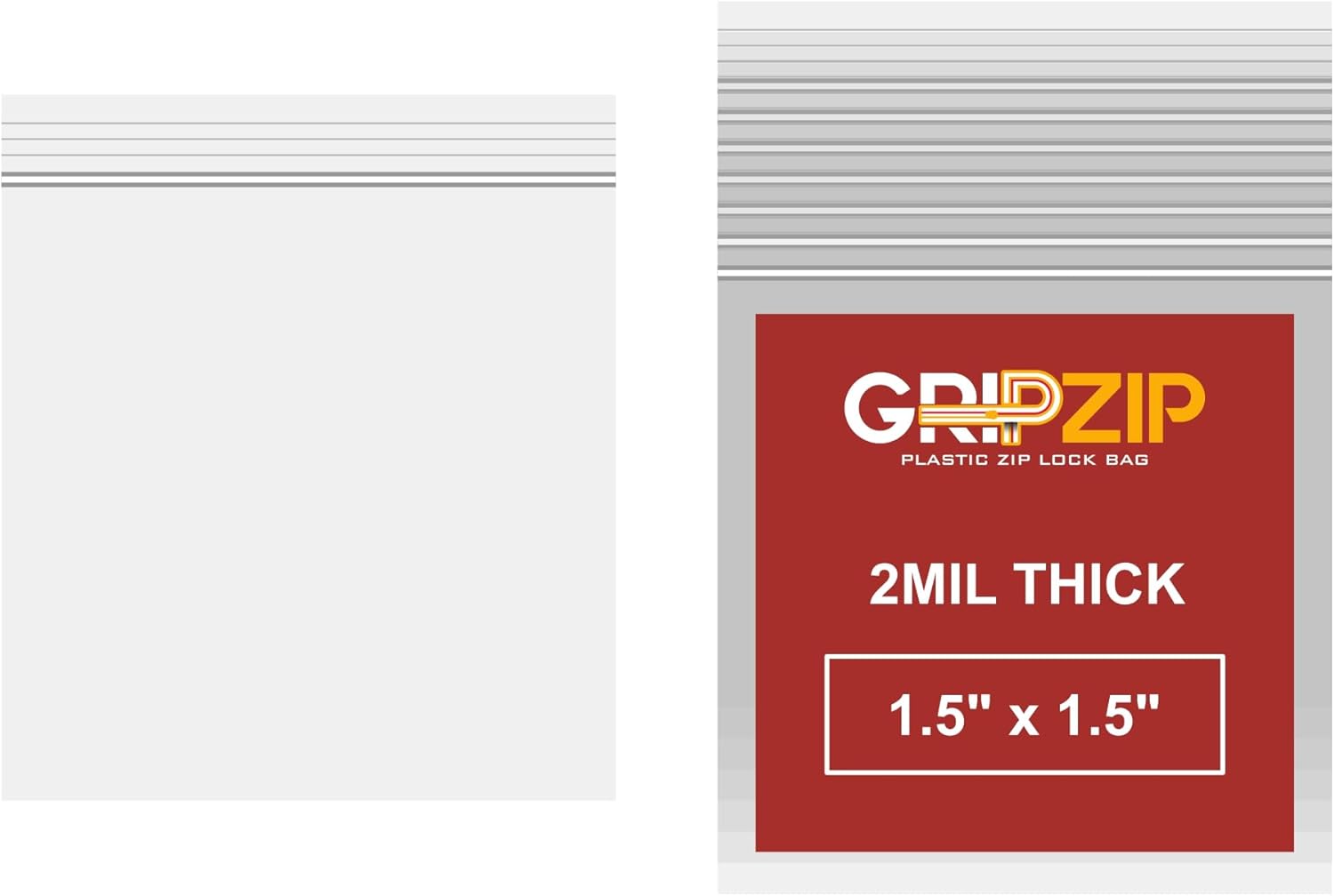 100 | 1.5" x 1.5" Pcs Clear Plastic Reclosable Zip Poly Bags | 2 Mil Thick Durable and Versatile Bags for Travel, Storage, Organization, Shipping | Heavy Duty Baggies with Resealable Zip
