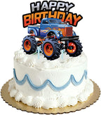 Monster Truck Cupcake Topper Favors for Kids Birthday Party Cake Decorations