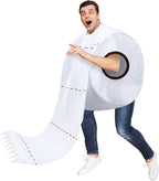 WinnerWhy Paper Roll Adult Halloween Costume Giant Toilet for Women Men Hilarious Toilet Costume Large Paper Roll Jumpsuit Set One Size Fit Most Halloween Party Clothes for Adults