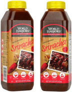 World Harbors Sriracha Hot Sauce & Marinade Perfect for Grilled Meats, Seafood, Dipping, Marinades & Garnishes - Enhance Your Meals with Sriracha Sauce Original Made in USA 16-Fl Oz Bottle (Pack of 2)