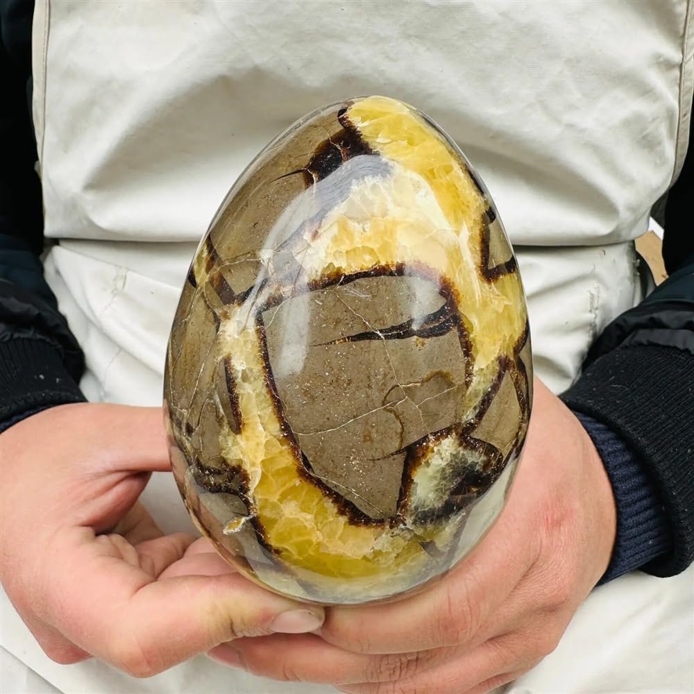 BJXKHFPIV Beautiful Angel Aura Quartz Cluster Crystal Dec Septarian Dragon Calcite Crystal Egg Sphere Ornaments (Size : 80-100g)