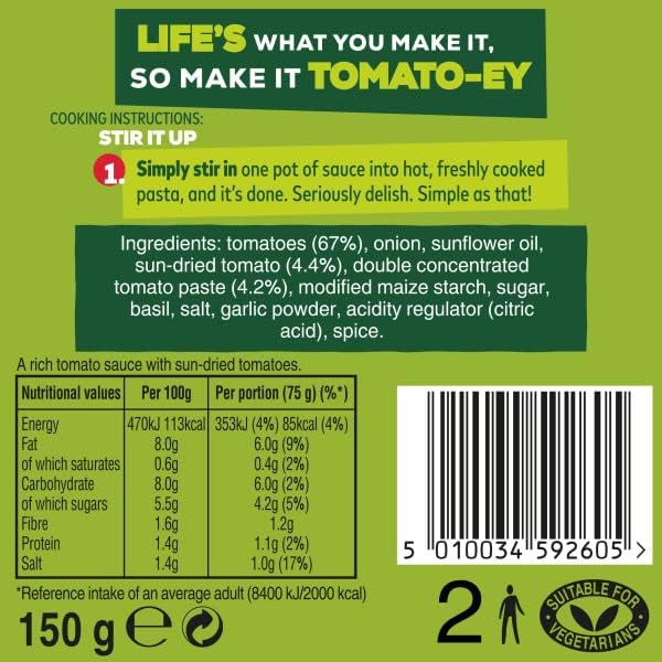 DOLMIO Stir-In Sun Dried Tomato 150 g (Pack of 7)