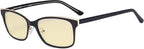 Eyekepper Ladies Blue Light Blocking Glasses with Yellow Filter Lens - Design Computer Eyeglasses Women Anti Glare - Reduce Blue Rays Eye Strain - Black