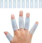 Sumifun Gel Finger Protector, 10 Pcs Silicone Finger Sleeves for Corns, Fingernails Loss, Friction Pain Relief, Blue