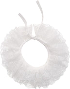Lace Neck Ruffled Multi-layer Collar White Fake Collar Elizabethan Victorian Accessories for Women for Halloween Costume Party