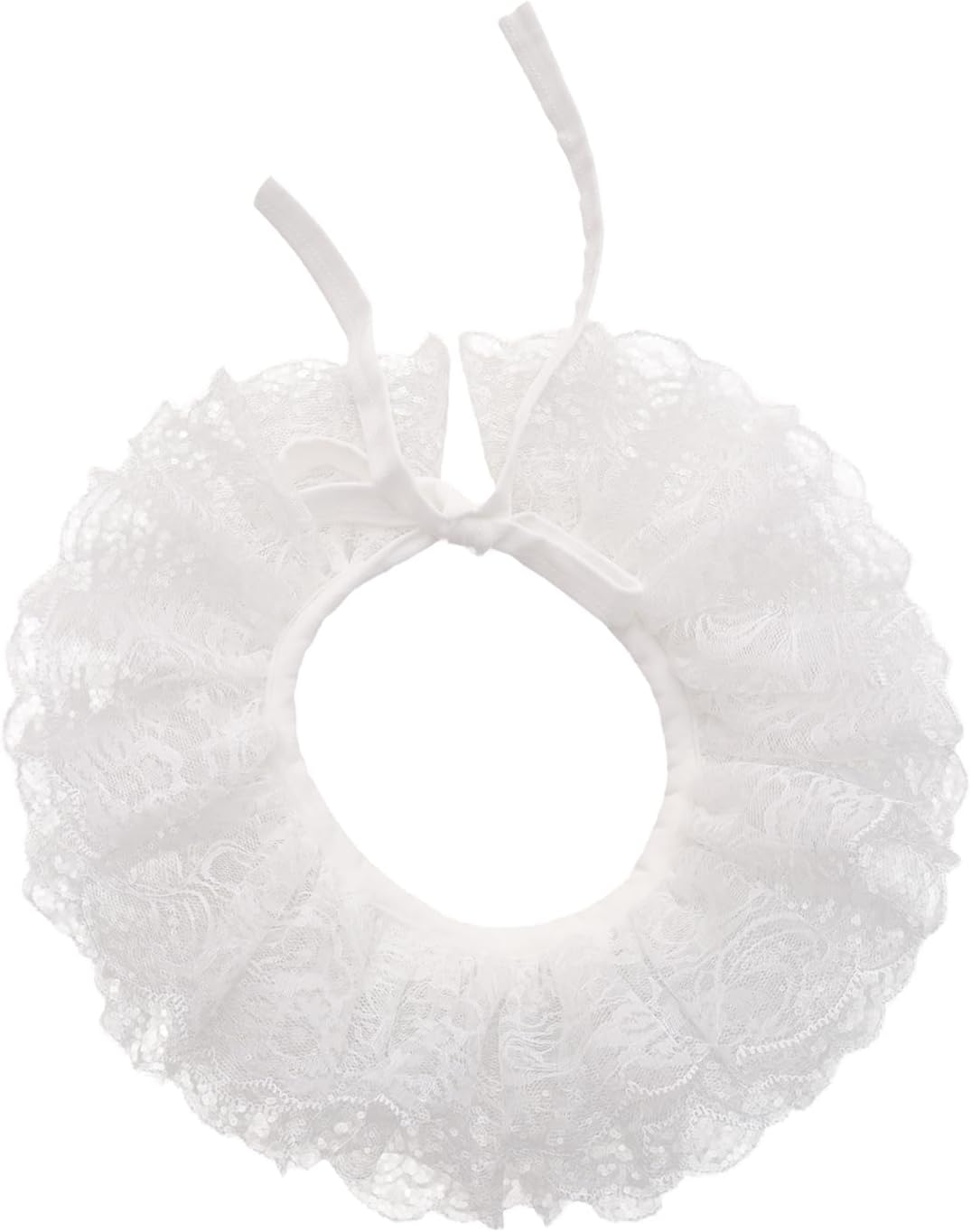 Lace Neck Ruffled Multi-layer Collar White Fake Collar Elizabethan Victorian Accessories for Women for Halloween Costume Party