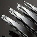 Professional Eyebrow Tweezers Set, Precision Stainless Steel for Hair Removal and Facial Grooming