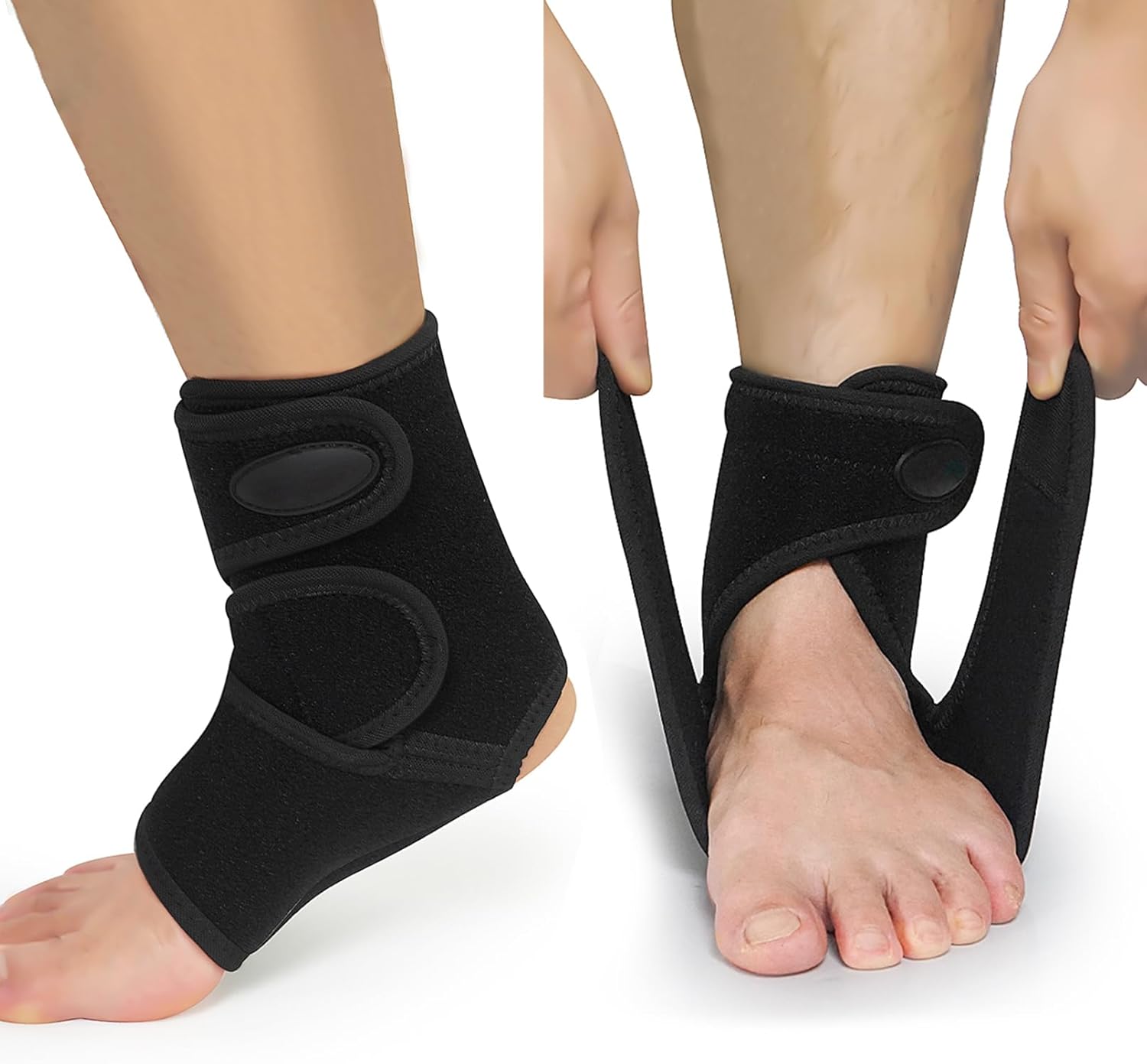 Luwint Youth Adjustable Ankle Brace, 1 Pair - Neoprene Foot Wrap Support for Sport Tendonitis Sprains Arthritis