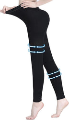 AMZAM® Medical Compression Pantyhose for Women & Men, 15-20 mmHg Graduated Compression Leggings, Opaque Footless Waist High Compression Stockings for Edema, Varicose Veins, Post Surgery,Black L