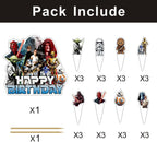 25 Pcs Cake Topper and Cupcake Toppers Set Birthday Party Supplies for Star of Wars Themed Birthday Decorations