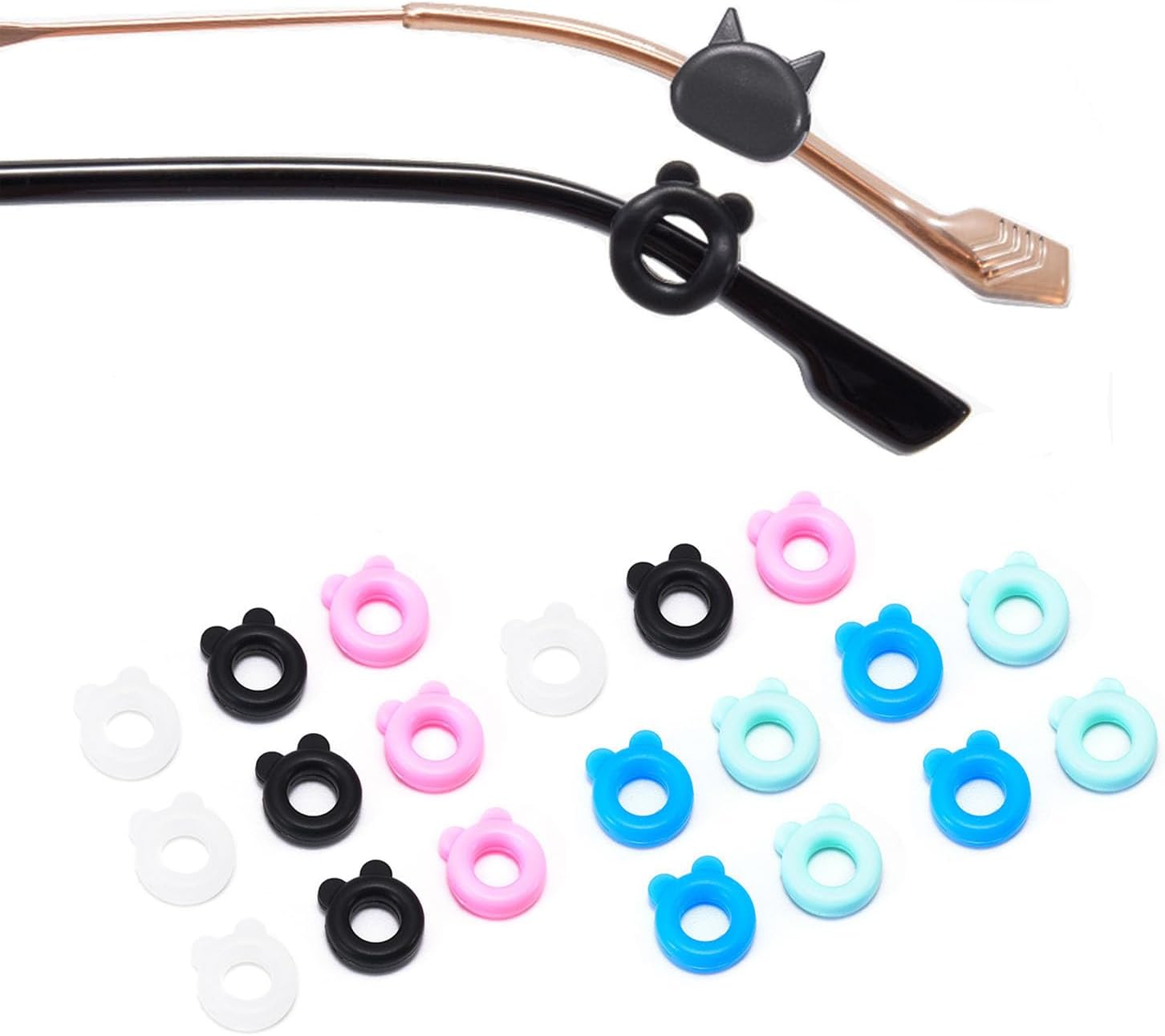 Mini Silicone Ear Hooks Eyewear Retainer, 10 Pairs Anti-slip Glasses Sleeve Ear Grips for Eyeglass, Sunglasses