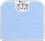 Adamson A21 Analog Scales for Body Weight - Up to 300 LB - New - Anti-Skid Rubber Surface + Large Numbers - Analog Bathroom Scale - Affordable - Durable with 20-Year Assurance - Light Blue