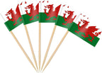 AhfuLife Wales Flag Toothpick for St.David's Day Cupcakes Decorations, 100 Pcs Wales Toothpick Cocktail Picks, Mini Flag Cocktail Picks for World Cup Party Decorations