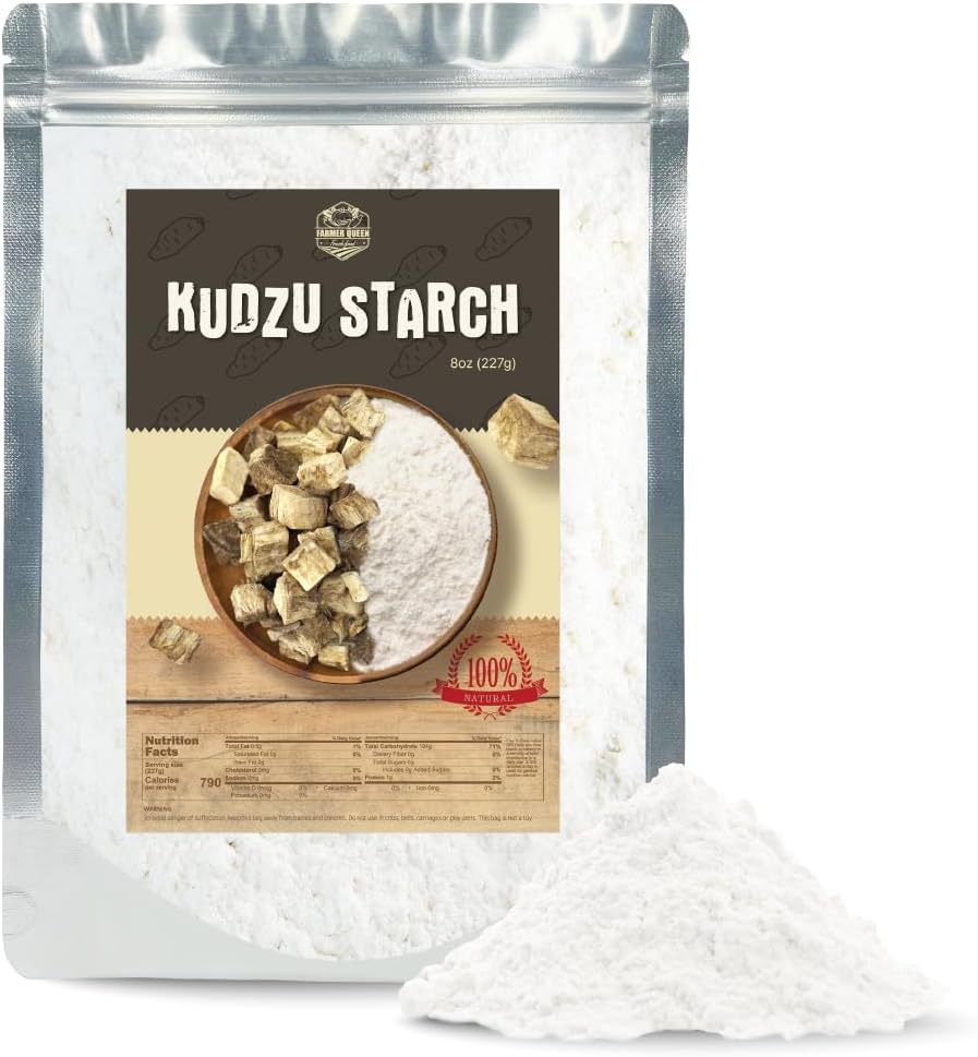 Farmer Queen Premium Kudzu Kuzu Starch 8 Ounce for Cooking and Baking Perfect for Mochi Japanese Dessert Very Fine Powder