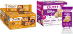 Quest Nutrition Crispy Chocolate Peanut Butter Hero Protein Bar 18g Protein 12 Count and Frosted Cookies Twin Pack Birthday Cake 1g Sugar 16 Cookies