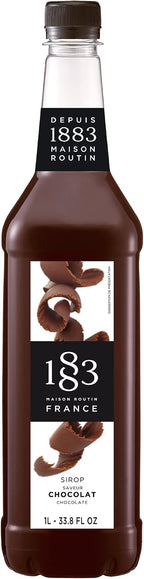 1883 Chocolate Syrup for Drinks, Made in France, 1 Liter Plastic Bottle