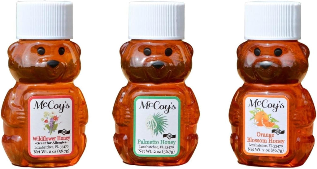 McCoy's Honey - 100% Pure, All-Natural, Raw Honey - Variety 2oz 3 Pack