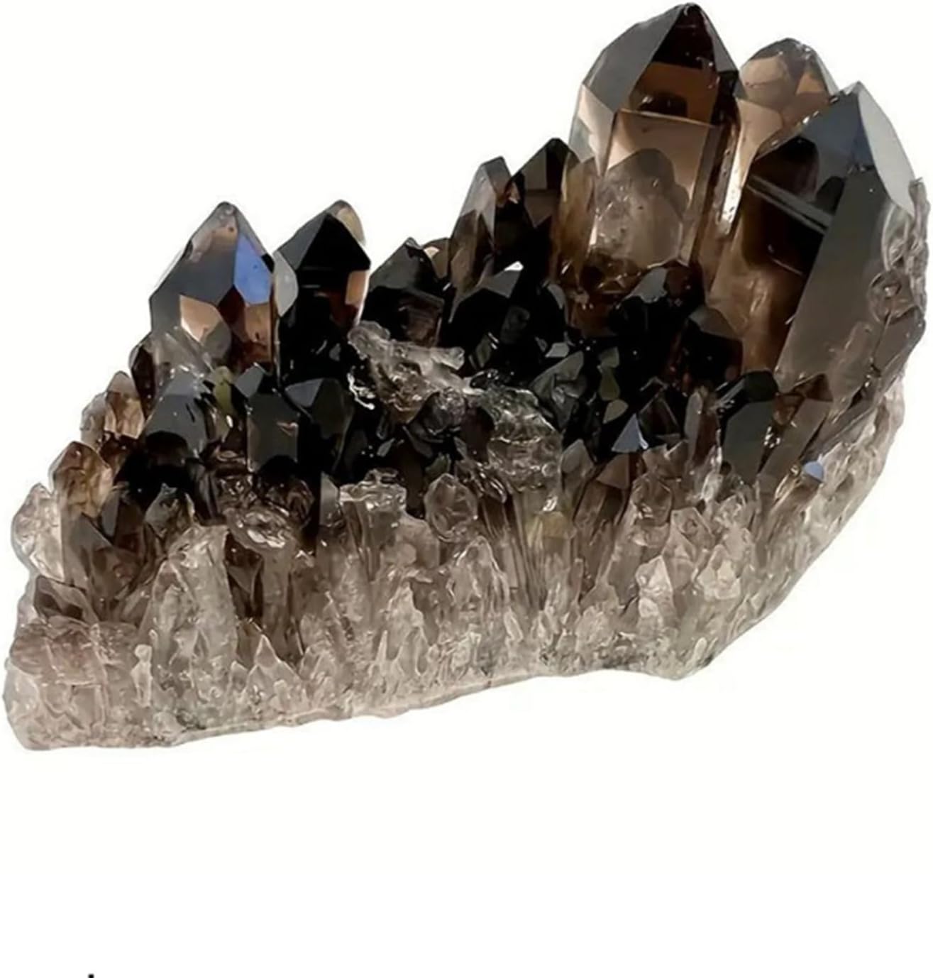 Natural Crystal Smoky Quartz Cluster, Raw Crystal Stone, Irregular Raw Smoky Quartz Stones,Natural Healing Crystal Cluster for Home Decoration Specimen,300~400g