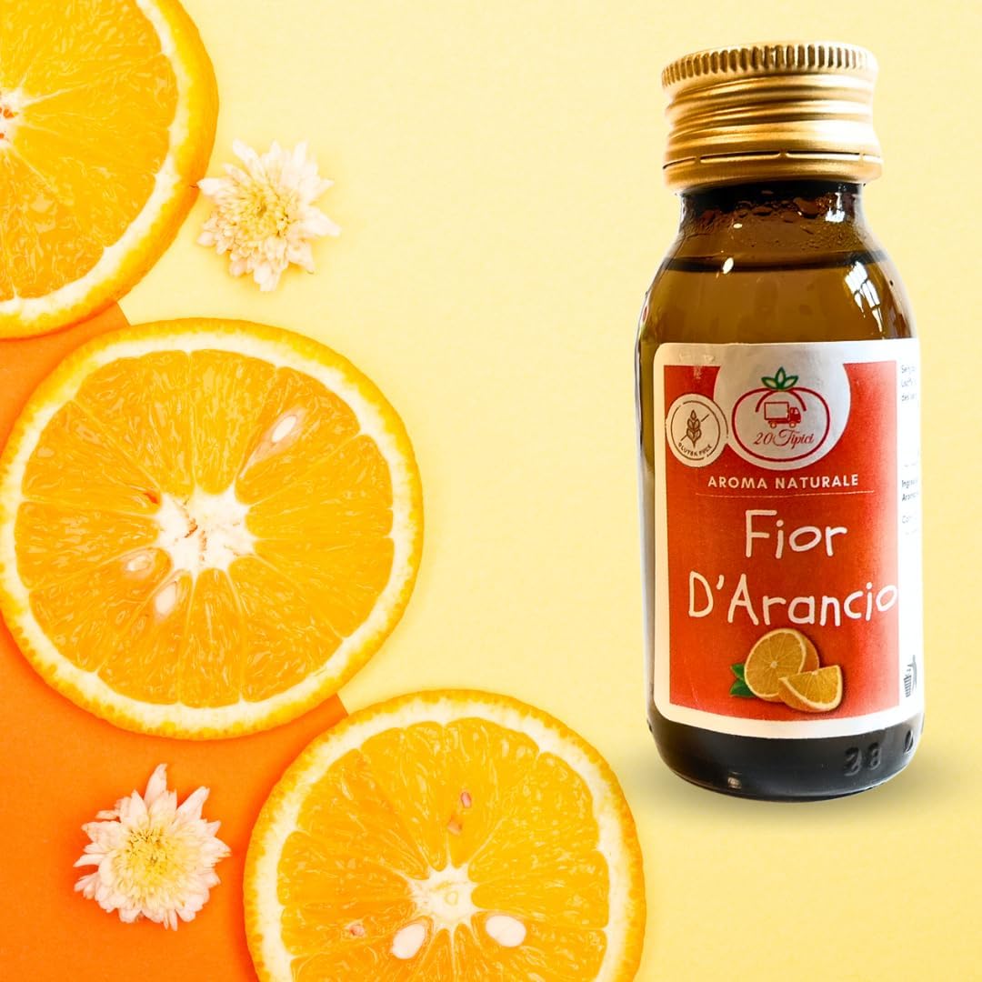 20Tipici® Natural 60ml Food Flavour - Natural Orange Blossom Flavor - For Cake, Jam, Biscuits - Extract (Fior d'Arancio)