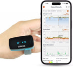 LOOKEE Ring Continuous Pulse Oximeter - Wearable Oxygen Monitor with Vibration Reminder for Low O2 - Rechargeable Blood Oxygen Saturation Tracker for SpO2 & PR - Free APP with Reports