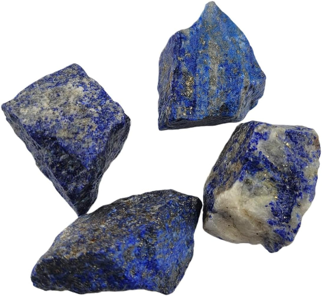 3-5Pcs Lapis Lazuli Natural Raw Crystals Rough Stones Rocks for Tumbling Polishing Cabbing Gemstones Crystals and Healing Stones for Wicca Reiki,Fountian Rocks for Decorations (Lapis Lazuli)