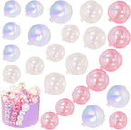 24 PCS Balls Cake Toppers Bubble Mini Balloon Topper Pearl Insert Cupcake DIY Decoration for Wedding Anniversary Graduation Birthday Party Baby Shower