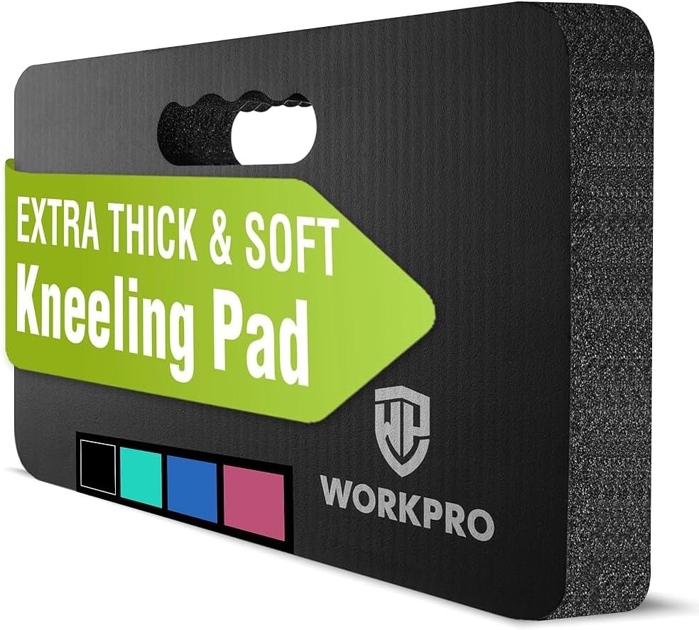 WORKPRO Extra Thick Kneeling Pad, Soft NBR Foam Cushioning for Knee, Large Foam Kneeler Mat for Gardening, Bathing Baby, Exercise, Workout Supplies, 17.5 x 11 x 1.5 in, Black