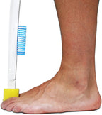 KMINA Long Handled Foot Brush and Toe Cleaner for Disabled, Toe Cleaners Between Toes Brush for Seniors, Long Reach Foot Scrubber Includes Spare Parts