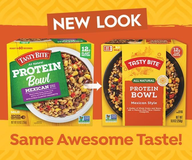 Tasty Bite Mexican Protein Bowl, 8.8 Ounce, Pack of 6, Ready to Eat, Microwaveable, Vegan, 12g Plant Protein, Tangy Citrus