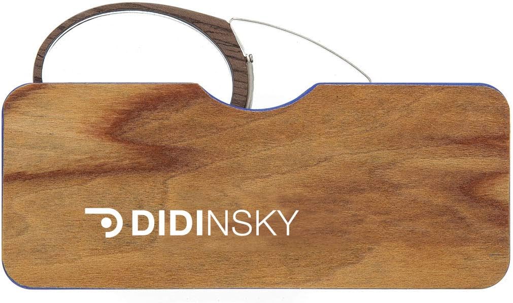 DIDINSKY Reading Glasses for Men and Women. Armless Magnifying Glasses with wood design