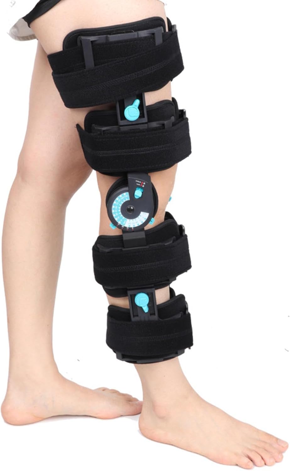 PopieL Adults Hinged Rom Knee Braces, Knee Support Brace for Left Right Leg, Adjustable Orthopedic Rehab Knee Joint Fixation Braces for Meniscus Tear and Fracture, One Size