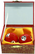 Baoding Health Balls Chinese Exercise Stress Balls Craft Collection(Yin Yang/Tai Ji) (red)