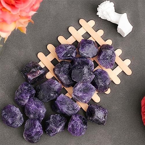 Amethyst Bulk Natural Healing Crystals Raw Rough Stones Sets for Cabbing Tumbling Cutting Lapidary Polishing Reiki Crytsal Healing Wire Wrapping Decoration Gemstone 0.45lb