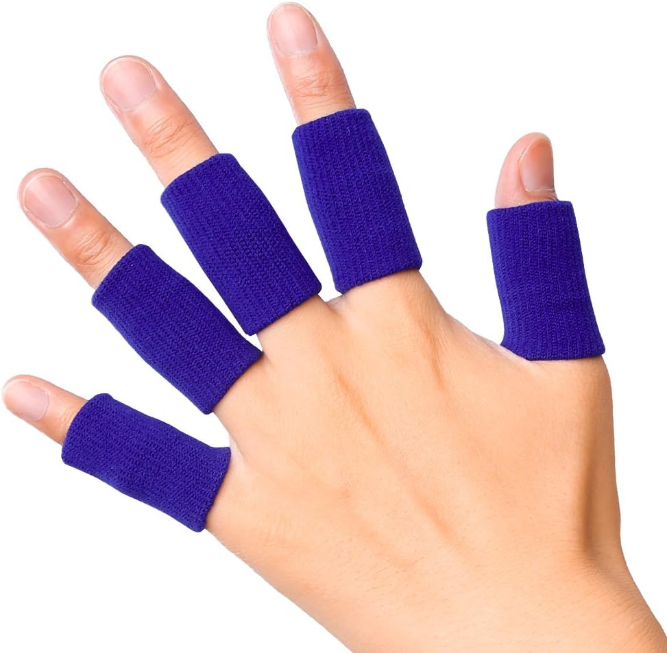 JBM Finger Sleeves 5Pack Sport Finger Brace Protector Compression Sleeve for Arthritis
