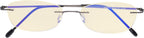 CessBlu Ladies Blue Light Blocking Glasses Anti Glare UV with Yellow Filter Eyeglasses for Women Reading Screen Rimless