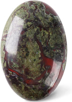 CASMON Dragon Bloodstone Oval Palm Stones, Pocket Worry Stone for Anxiety Stress Relief Therapy, Natural Polished Energy Stone Healing Crystal (1PC)