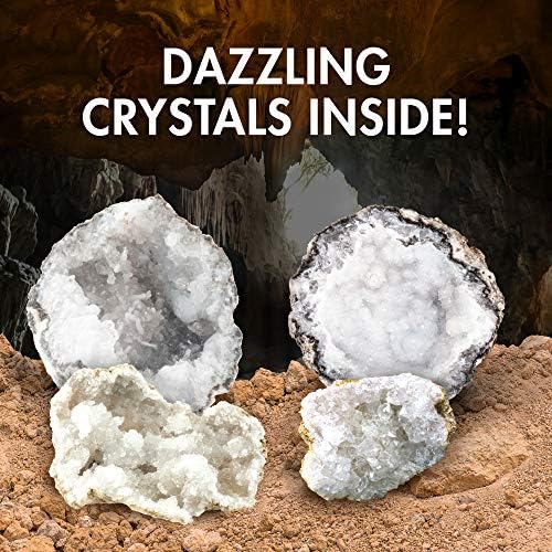 Blue Marble Break Open 12 Geodes – Geode Kit with 12 Premium, Break Your Own Geodes Filled with Crystals, Geology Gifts, Science Toys, Earth Science Kit, Crystals for Kids, Fun Stuff for Kids