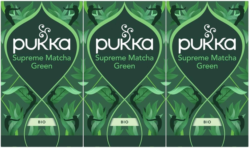 Pukka Supreme Matcha Green, Organic Herbal Green Tea with Oothu, Sencha & Suio Gang, 20 Count (Pack of 3)