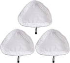 3Pcs Triangular Steam Mop Replacement Pads, Washable Microfiber Cleaning Pads 11.02 x 8.66 Inches