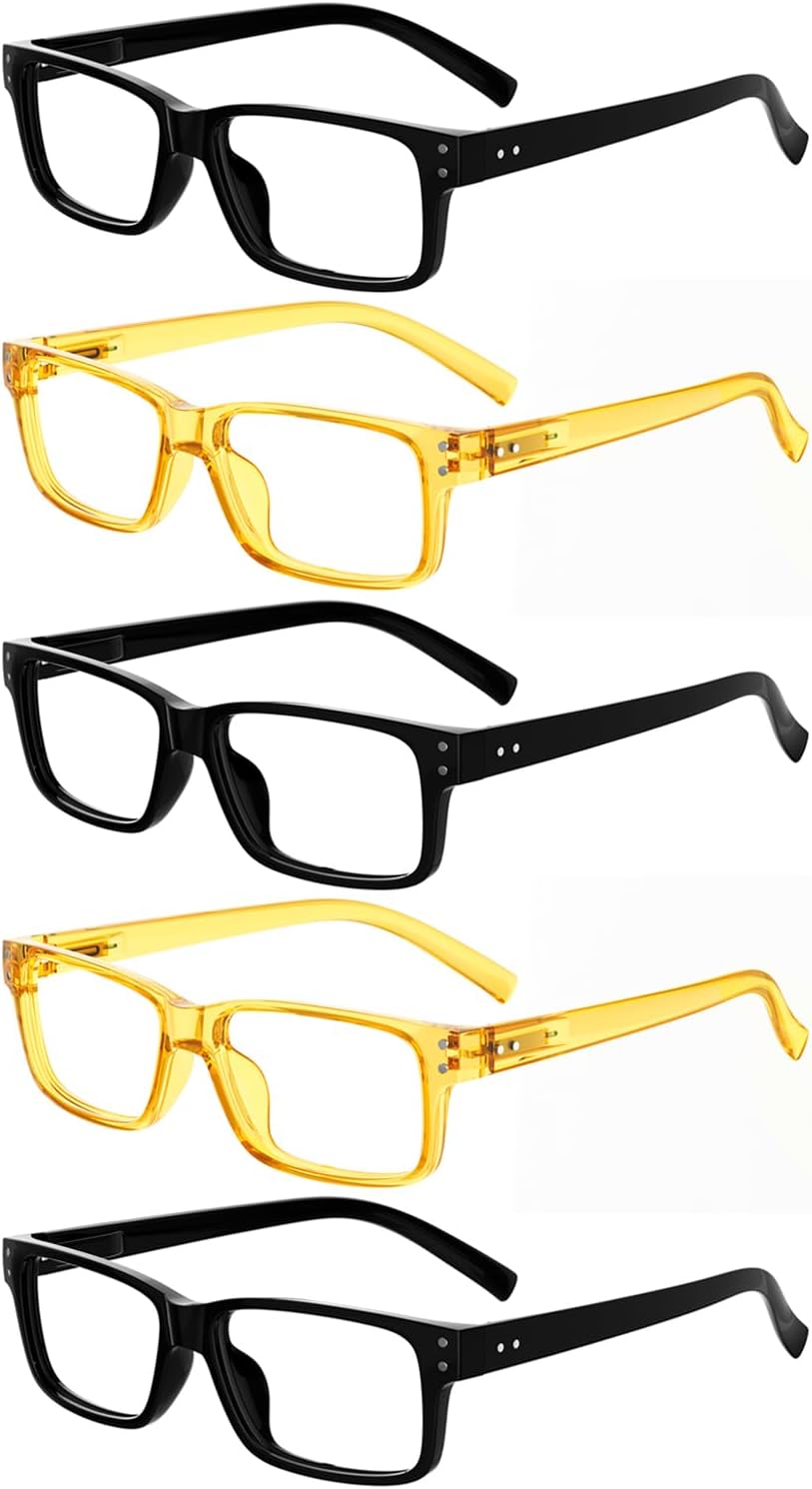 Eyekepper Vintage Reading Glasses for Men - 5 Pack Spring Hinges Classic Readers