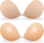 MITALOO Adhesive Bra Invisible Sticky Strapless Push up Backless Reusable Silicone Covering Nipple Bras